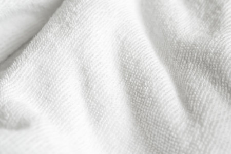 white cotton fabric towel texture abstract backgroundの写真素材