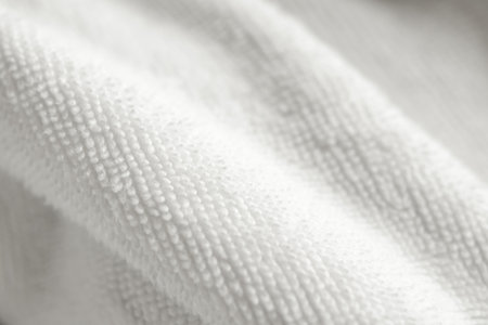 white cotton fabric towel texture abstract backgroundの写真素材