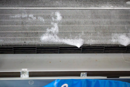 air conditioner cleaning with spray foam cleaner