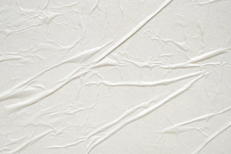 White blank crumpled and creased paper poster texture background