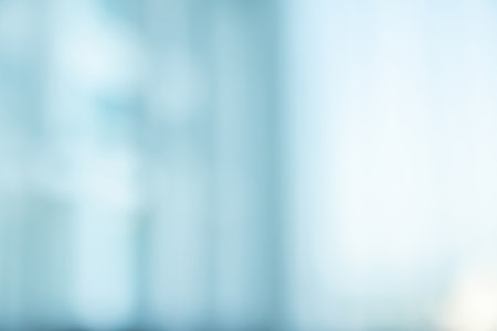 Abstract blur curtain window with city backgroundの写真素材