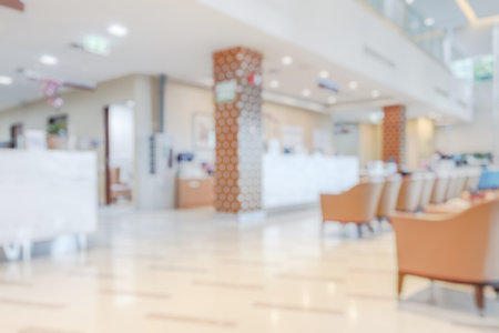 Abstract blur hospital clinic medical interior backgroundの写真素材