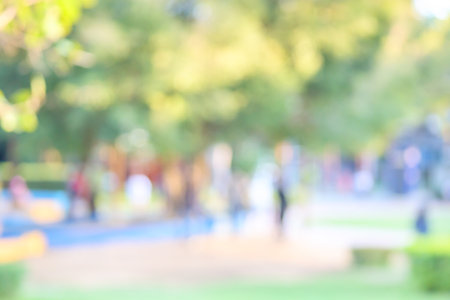 Green city park garden blur bokeh backgroundの写真素材