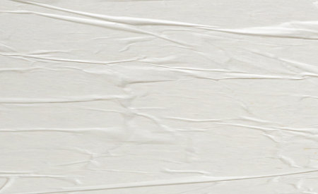 White blank crumpled and creased paper poster texture background