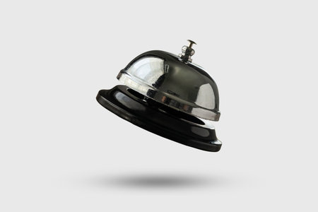 Hotel service bell float on gray backgroundの写真素材