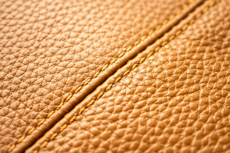 luxury brown leather bag texture background with stitching
