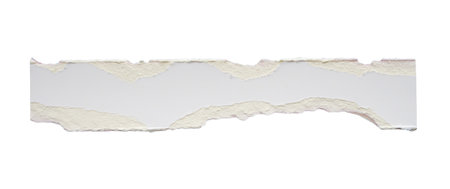 White ripped paper torn edges strips isolated on white background