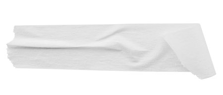 White adhesive paper tape isolated on white backgroundの写真素材