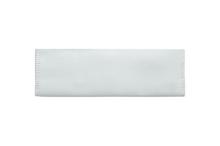 White blank clothing tag label isolated on white backgroundの写真素材