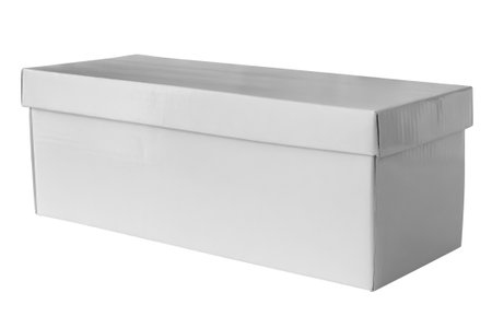 Mockup white box isolated on white backgroundの写真素材
