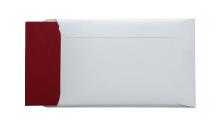 White paper envelope isolated on white backgroundの写真素材