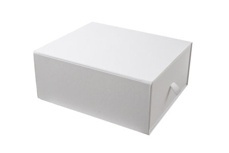 Mockup white box isolated on white backgroundの写真素材