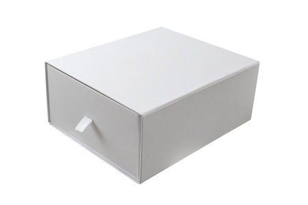 Mockup white box isolated on white backgroundの写真素材