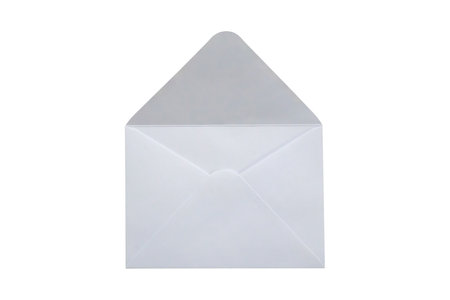White paper envelope isolated on white backgroundの写真素材