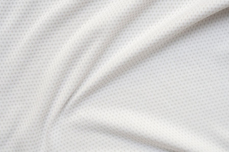 White sports clothing fabric football shirt jersey texture abstract backgroundの写真素材