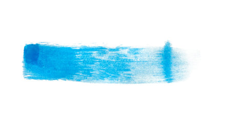 blue brush stroke isolated on white backgroundの写真素材