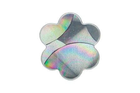 hologram flower sticker isolated on white backgroundの写真素材