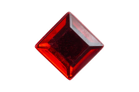 Red square jewels sticker isolated on white background