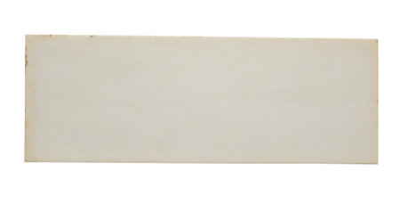 Old paper sticker label isolated on white backgroundの写真素材