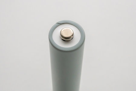AAA alkaline battery on white background