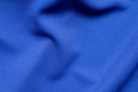 Blue sports clothing fabric football shirt jersey textureの写真素材
