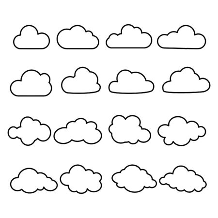 Set of Clouds on white background.のイラスト素材