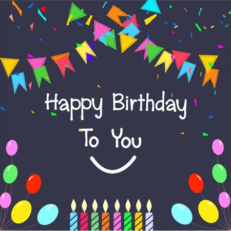 Happy birthday colorful background vector illustration.のイラスト素材