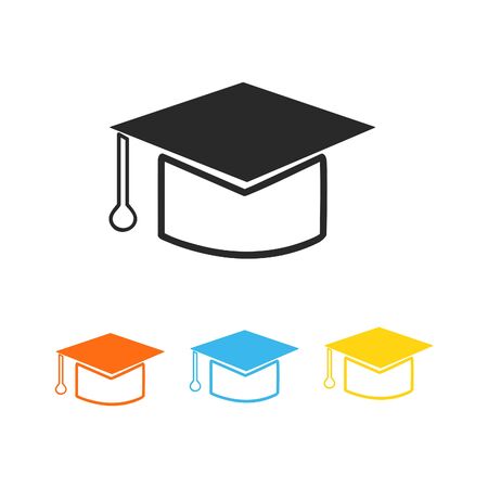 Graduation cap on white background. Vector illustration.のイラスト素材