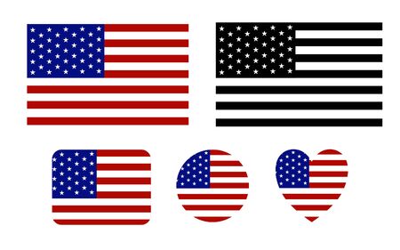American flag vector icon on white background.のイラスト素材