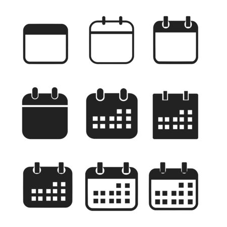 Set of calendar on white background. vector illustration.のイラスト素材