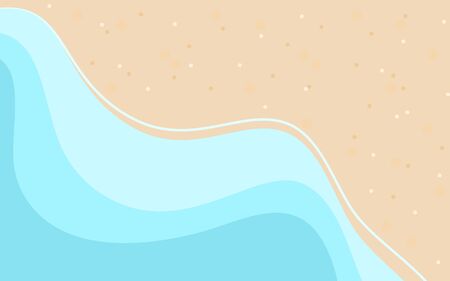 Vector cartoon style Sandy beach. Sea. Ocean surfのイラスト素材