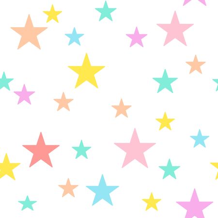 Star seamless pattern colorful on white background.のイラスト素材