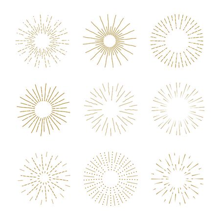 vector Set of light ray. Hand Drawn vector illustrationのイラスト素材