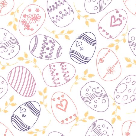 Colorful easter eggs seamless pattern background.のイラスト素材