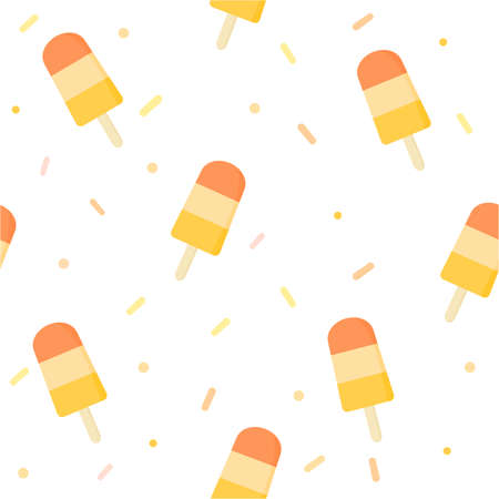 Cute ice cream seamless pattern background.