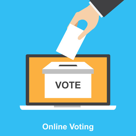 online voting , vote , election. vector illustration.のイラスト素材