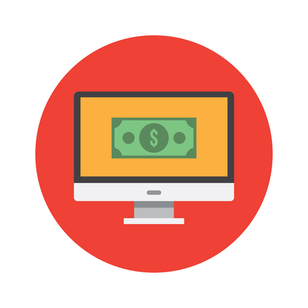 Online money business. Vector illustration. Information technology design concept.のイラスト素材