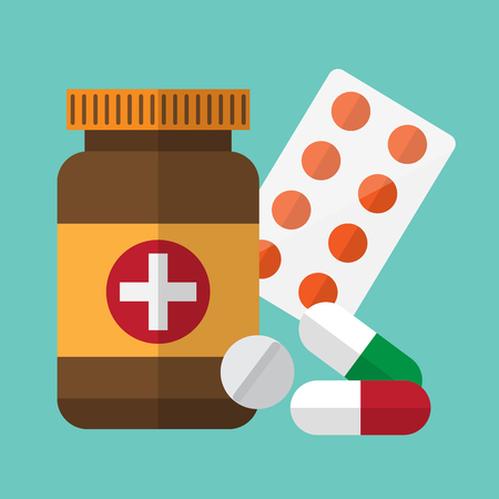 medicine , drug. healthcare and medical design concept. vector illustration.のイラスト素材