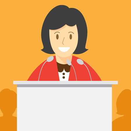 speech or debate. election voting. politician speaker. vector illustration.のイラスト素材