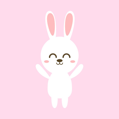 Cute rabbit , easter bunny , funny animal cartoon vector illustration.のイラスト素材