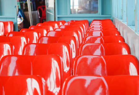 chairs in the ferry shipの写真素材