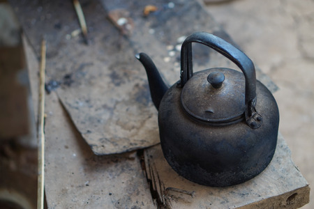 old kettle for boiling hot water,Thai styleの写真素材
