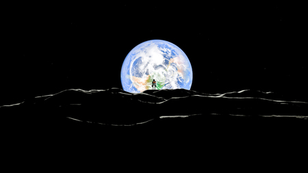 Planet Earth from space 3D illustration orbital view, our planet from the orbit