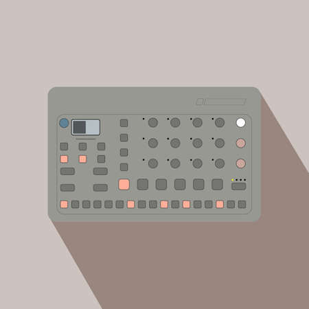 Synthesizer flat square icon with long shadows.のイラスト素材