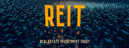 Concept image of Business Acronym REIT as Real Estate Investment Trust. 3d renderingの写真素材