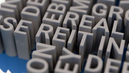 Concept image of Business Acronym REIT as Real Estate Investment Trust. 3d renderingの写真素材