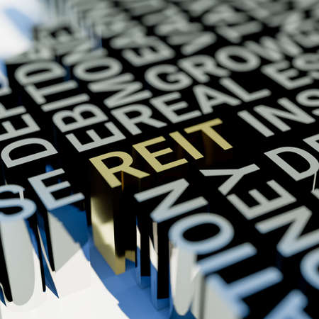 Concept image of Business Acronym REIT as Real Estate Investment Trust. 3d renderingの写真素材