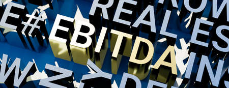Concept image of business tags. Three-dimensional letters geometrically on a white background....
