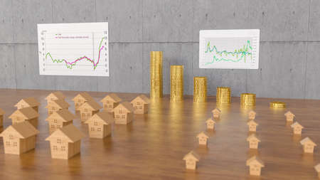 Home sales and home insurance concept. Real estate. 3d rendering