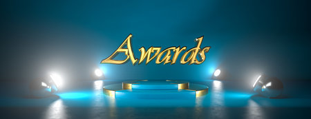 Awards background stage. Circle Round Ring. Corporate. 3d renderingの写真素材